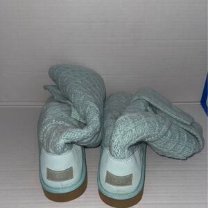 UGG Lattice Cardy Light Blue Knit Boots size 11